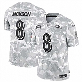 Men's Baltimore Ravens #8 Lamar Jackson 2024 Arctic Camo Salute To Service Limited Stitched Jersey Dyin,baseball caps,new era cap wholesale,wholesale hats