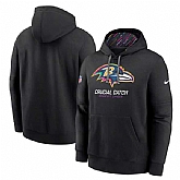 Men's Baltimore Ravens Black 2024 Crucial Catch Club Pullover Hoodie,baseball caps,new era cap wholesale,wholesale hats