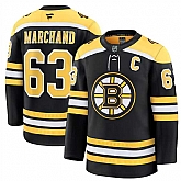 Men's Boston Bruins #63 Brad Marchand Black 2024-25 Home Stitched Hockey Jersey Dzhi,baseball caps,new era cap wholesale,wholesale hats