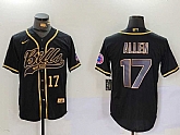 Men's Buffalo Bills #17 Josh Allen Black Cool Base Stitched Baseball Jersey,baseball caps,new era cap wholesale,wholesale hats