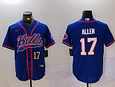 Men's Buffalo Bills #17 Josh Allen Blue Team Cool Base Stitched Baseball Jersey,baseball caps,new era cap wholesale,wholesale hats