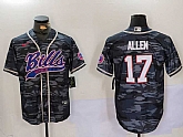 Men's Buffalo Bills #17 Josh Allen Camo Team Cool Base Stitched Baseball Jersey,baseball caps,new era cap wholesale,wholesale hats