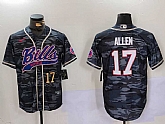 Men's Buffalo Bills #17 Josh Allen Camo Team Cool Base Stitched Baseball Jerseys,baseball caps,new era cap wholesale,wholesale hats