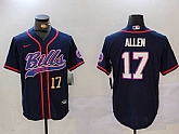 Men's Buffalo Bills #17 Josh Allen Navy Team Cool Base Stitched Baseball Jerseys,baseball caps,new era cap wholesale,wholesale hats