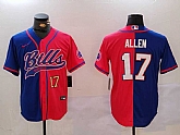 Men's Buffalo Bills #17 Josh Allen Red Blue Team Cool Base Stitched Baseball Jerseys,baseball caps,new era cap wholesale,wholesale hats