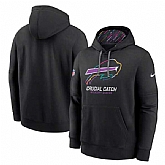 Men's Buffalo Bills Black 2024 Crucial Catch Club Pullover Hoodie,baseball caps,new era cap wholesale,wholesale hats