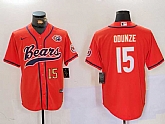 Men's Chicago Bears #15 Rome Odunze Orange Throwback With Patch Cool Base Stitched Baseball Jerseys,baseball caps,new era cap wholesale,wholesale hats