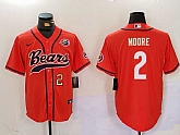 Men's Chicago Bears #2 DJ Moore Orange Throwback With Patch Cool Base Stitched Baseball Jerseys,baseball caps,new era cap wholesale,wholesale hats