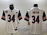 Men's Chicago Bears #34 Walter Payton Limited White Team Patch Fashion FUSE Jersey,baseball caps,new era cap wholesale,wholesale hats