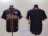 Men's Chicago Bears Blank Navy Blue With Patch Cool Base Stitched Baseball Jersey,baseball caps,new era cap wholesale,wholesale hats