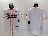 Men's Chicago Bears Blank White With Patch Cool Base Stitched Baseball Jersey,baseball caps,new era cap wholesale,wholesale hats