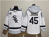 Men's Chicago White Sox #45 Michael Jordan White Ageless Must-Have Lace-Up Pullover Hoodie,baseball caps,new era cap wholesale,wholesale hats