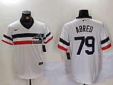 Men's Chicago White Sox #79 Jose Abreu White NEW Throwback Cool Base Nike Jersey,baseball caps,new era cap wholesale,wholesale hats