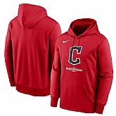 Men's Cleveland Guardians Red 2024 Postseason Collection Therma Pullover Hoodie,baseball caps,new era cap wholesale,wholesale hats