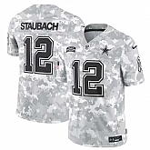 Men's Dallas Cowboys #12 Roger Staubach 2024 Arctic Camo Salute To Service Limited Stitched Jersey Dyin,baseball caps,new era cap wholesale,wholesale hats