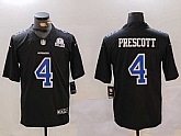 Men's Dallas Cowboys #4 Dak Prescott Black Throwback With 1960 Patch Vapor Untouchable Limited Stitched Jersey,baseball caps,new era cap wholesale,wholesale hats