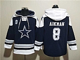 Men's Dallas Cowboys #8 Troy Aikman Navy Ageless Must-Have Lace-Up Pullover Hoodie,baseball caps,new era cap wholesale,wholesale hats