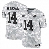 Men's Detroit Lions #14 Amon-Ra St. Brown 2024 Arctic Camo Salute To Service Limited Stitched Jersey Dyin,baseball caps,new era cap wholesale,wholesale hats