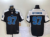 Men's Detroit Lions #97 Aidan Hutchinson Black White F.U.S.E. 2024 Michigan Patch Vapor Limited Stitched Jersey,baseball caps,new era cap wholesale,wholesale hats