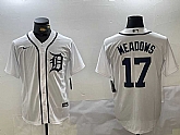 Men's Detroit Tigers #17 Parker Meadows White Cool Base Stitched Jersey,baseball caps,new era cap wholesale,wholesale hats