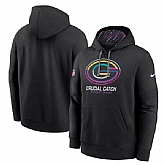 Men's Green Bay Packers Black 2024 Crucial Catch Club Pullover Hoodie,baseball caps,new era cap wholesale,wholesale hats