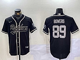 Men's Las Vegas Raiders #89 Brock Bowers Black Cool Base Stitched Baseball Jersey,baseball caps,new era cap wholesale,wholesale hats