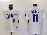 Men's Los Angeles Dodgers #11 Miguel Rojas Number White Cool Base Stitched Jerseys,baseball caps,new era cap wholesale,wholesale hats