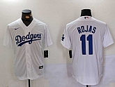 Men's Los Angeles Dodgers #11 Miguel Rojas White Cool Base Stitched Jersey,baseball caps,new era cap wholesale,wholesale hats