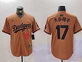 Men's Los Angeles Dodgers #17 Shohei Ohtani Brown Cool Base Stitched Baseball Jersey,baseball caps,new era cap wholesale,wholesale hats