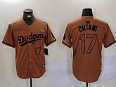 Men's Los Angeles Dodgers #17 Shohei Ohtani Number Olive Cool Base Limited Stitched Jersey,baseball caps,new era cap wholesale,wholesale hats