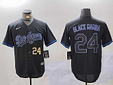 Men's Los Angeles Dodgers #24 Kobe Bryant Black Mamba Lights Out Black Fashion Stitched Cool Base Jersey,baseball caps,new era cap wholesale,wholesale hats