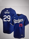 Men's Los Angeles Dodgers #29 Michael Grove Blue Stitched Baseball Jersey,baseball caps,new era cap wholesale,wholesale hats