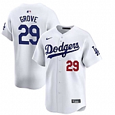 Men's Los Angeles Dodgers #29 Michael Grove White Stitched Baseball Jersey,baseball caps,new era cap wholesale,wholesale hats