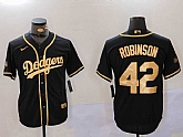 Men's Los Angeles Dodgers #42 Jackie Robinson Black Gold World Series Champions Cool Base Stitched Jersey,baseball caps,new era cap wholesale,wholesale hats