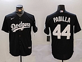 Men's Los Angeles Dodgers #44 Vicente Padilla Black Cool Base Stitched Jersey,baseball caps,new era cap wholesale,wholesale hats