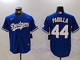 Men's Los Angeles Dodgers #44 Vicente Padilla Blue Cool Base Stitched Jersey,baseball caps,new era cap wholesale,wholesale hats