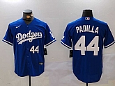 Men's Los Angeles Dodgers #44 Vicente Padilla Number Blue Cool Base Stitched Jerseys,baseball caps,new era cap wholesale,wholesale hats