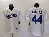 Men's Los Angeles Dodgers #44 Vicente Padilla White Cool Base Stitched Jersey,baseball caps,new era cap wholesale,wholesale hats