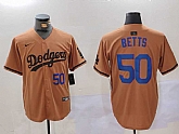 Men's Los Angeles Dodgers #50 Mookie Betts Number Olive Cool Base Limited Stitched Jerseys,baseball caps,new era cap wholesale,wholesale hats