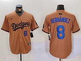 Men's Los Angeles Dodgers #8 Kike Hernandez Number Olive Cool Base Limited Stitched Jerseys,baseball caps,new era cap wholesale,wholesale hats