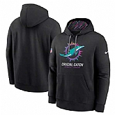 Men's Miami Dolphins Black 2024 Crucial Catch Club Pullover Hoodie,baseball caps,new era cap wholesale,wholesale hats