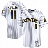 Men's Milwaukee Brewers #11 Jackson Chourio White 2024 Alternate Limited Stitched Baseball Jersey,baseball caps,new era cap wholesale,wholesale hats