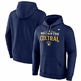 Men's Milwaukee Brewers Navy 2024 NL Central Division Champions Locker Room Pullover Hoodie,baseball caps,new era cap wholesale,wholesale hats