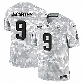 Men's Minnesota Vikings #9 J.J. McCarthy 2024 F.U.S.E Arctic Camo Salute To Service Limited Stitched Jersey Dyin,baseball caps,new era cap wholesale,wholesale hats