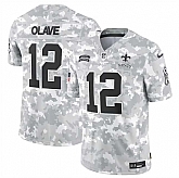 Men's New Orleans Saints #12 Chris Olave 2024 Arctic Camo Salute To Service Limited Stitched Jersey Dyin,baseball caps,new era cap wholesale,wholesale hats