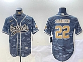 Men's New Orleans Saints #22 Rashid Shaheed Grey Camo With Patch Cool Base Stitched Baseball Jersey,baseball caps,new era cap wholesale,wholesale hats