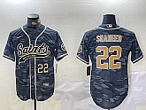 Men's New Orleans Saints #22 Rashid Shaheed Grey Camo With Patch Cool Base Stitched Baseball Jerseys,baseball caps,new era cap wholesale,wholesale hats