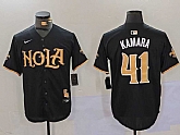 Men's New Orleans Saints #41 Alvin Kamara Black Cool Base Stitched Baseball Jersey,baseball caps,new era cap wholesale,wholesale hats