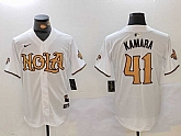 Men's New Orleans Saints #41 Alvin Kamara White Nola Baseball Jersey,baseball caps,new era cap wholesale,wholesale hats