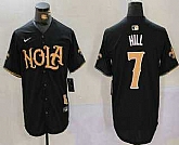 Men's New Orleans Saints #7 Taysom Hill Black Nola Baseball Jersey,baseball caps,new era cap wholesale,wholesale hats